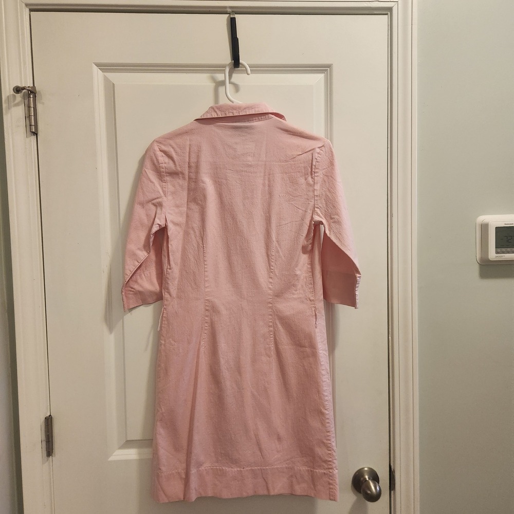 Lilly Pulitzer Pink Button Down Shirt Dress Palm Tree Embroidery Size 2 - Picture 8 of 10